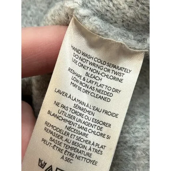 Free People Milo Pullover Grey Tight Knit Cowl Neck Oversized Sweater Size L - Picture 5 of 10